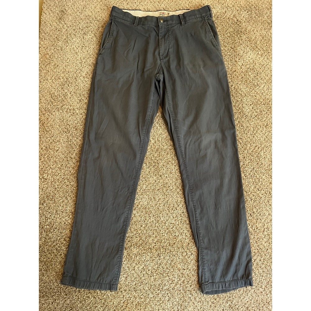 Faherty Men's Chino Pants 31 Grey Organic Cotton Tencel Stretch Casual Preppy